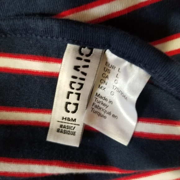 H & M striped basic bodysuit.  Size L - Picture 10 of 10